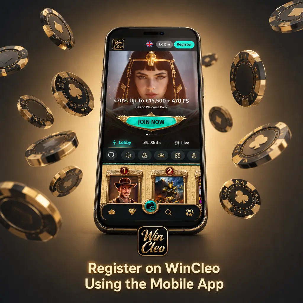 Step-by-step guide to registering on WinCleo mobile app, including download, sign-up and first deposit